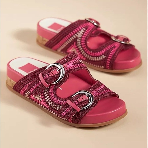 Dolce Vita Shoes - New Dolce Vita Ralli Wedge Sandal Woven Double Strap Slide Pink Sz 8